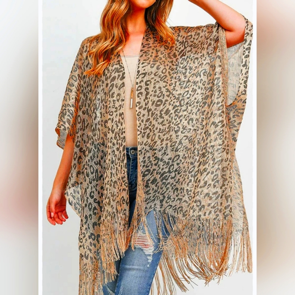 NEW SEXY RIAH FASHION KIMONO S-XXL LEOPARD PRINT
